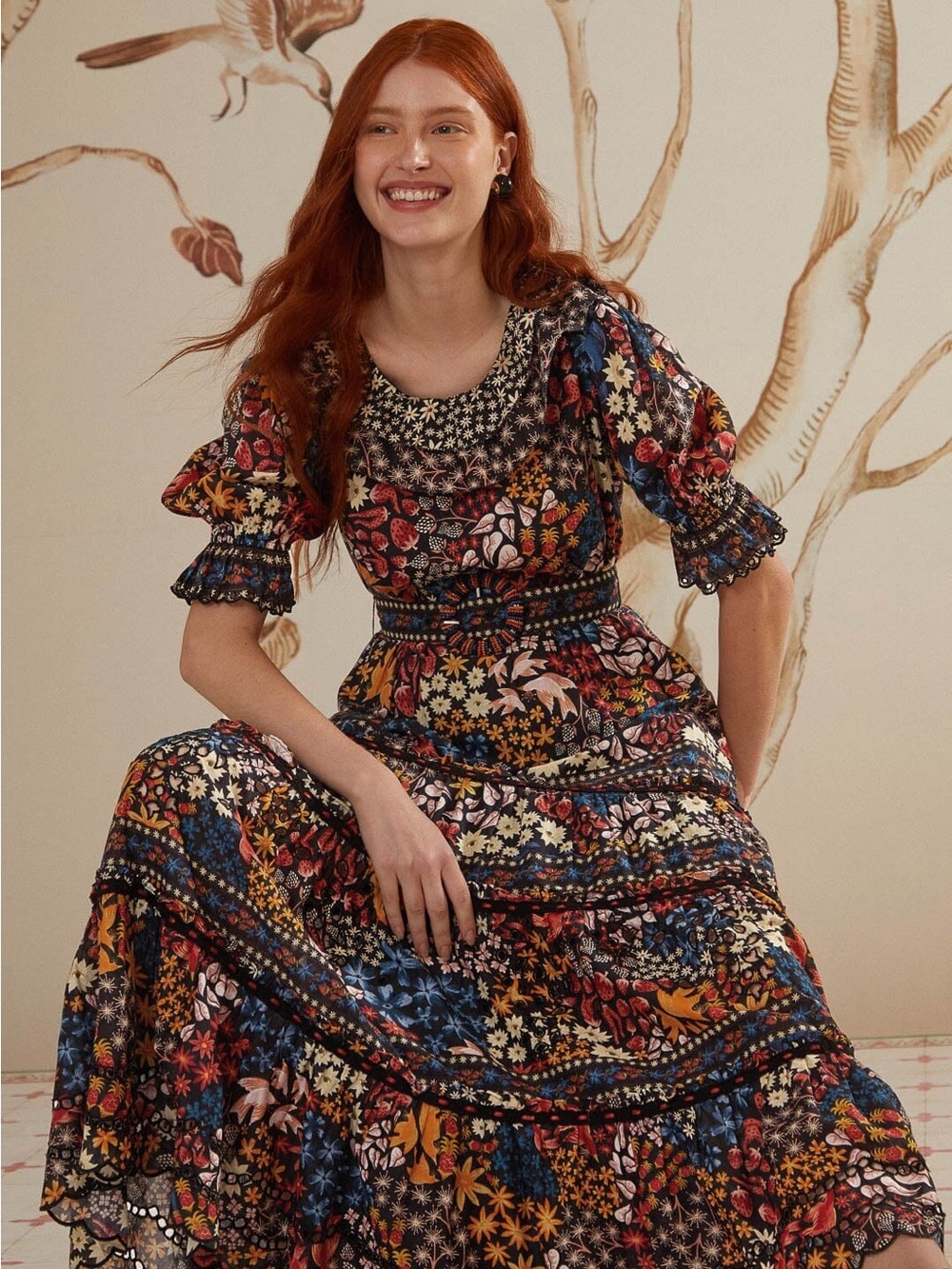 Farm Rio Black Jujus Garden Maxi Dress